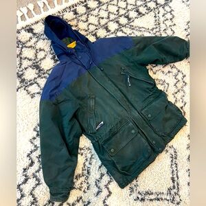 Men's Green and Blue Hooded Jacket